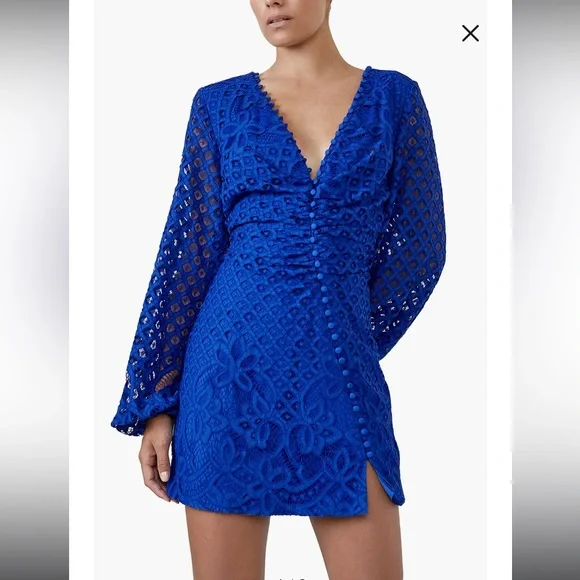 barbara eden dancing blue dress Denim | Lace Trim Elasticated Bardot Neck Tunic Dress